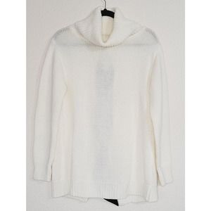 Poof Women's Cream Turtleneck Tie Back Oversized‎ Knit Sweater. Size S